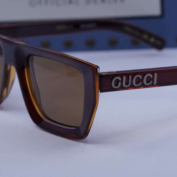 Gucci GG1723S 002 Square Sunglasses -Transparent Brown - Picture 4 of 12